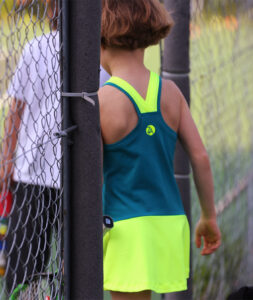 neon tennis dress Zoe Alexander