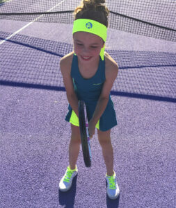 girls tennis headband matching outfit Zoe Alexander uk za neon
