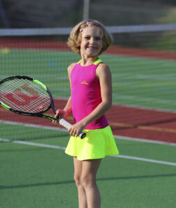 pink neon girls tennis dress zoe alexander uk racerback