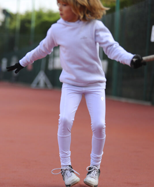 girls white tennis leggings fleece lined winter performance ball pocket zoe alexander uk