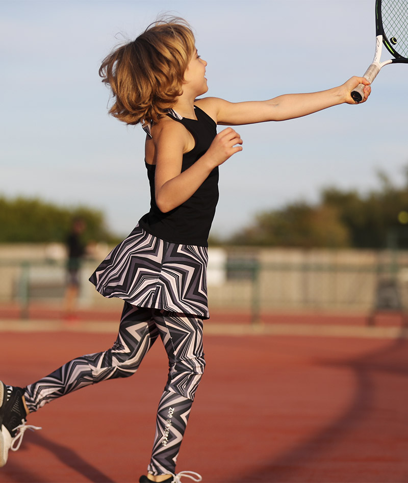 Girls Tennis Long Leggings Zigzag Zoe Alexander UK