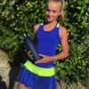 gigina dayana girls tennis dress blue and neon yellow by zoe alexander