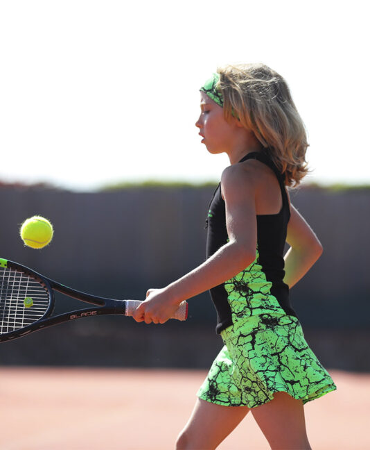 neon green girls tennis outfit zoe alexander