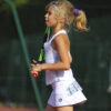 white pleated pearlescent girls tennis skirt