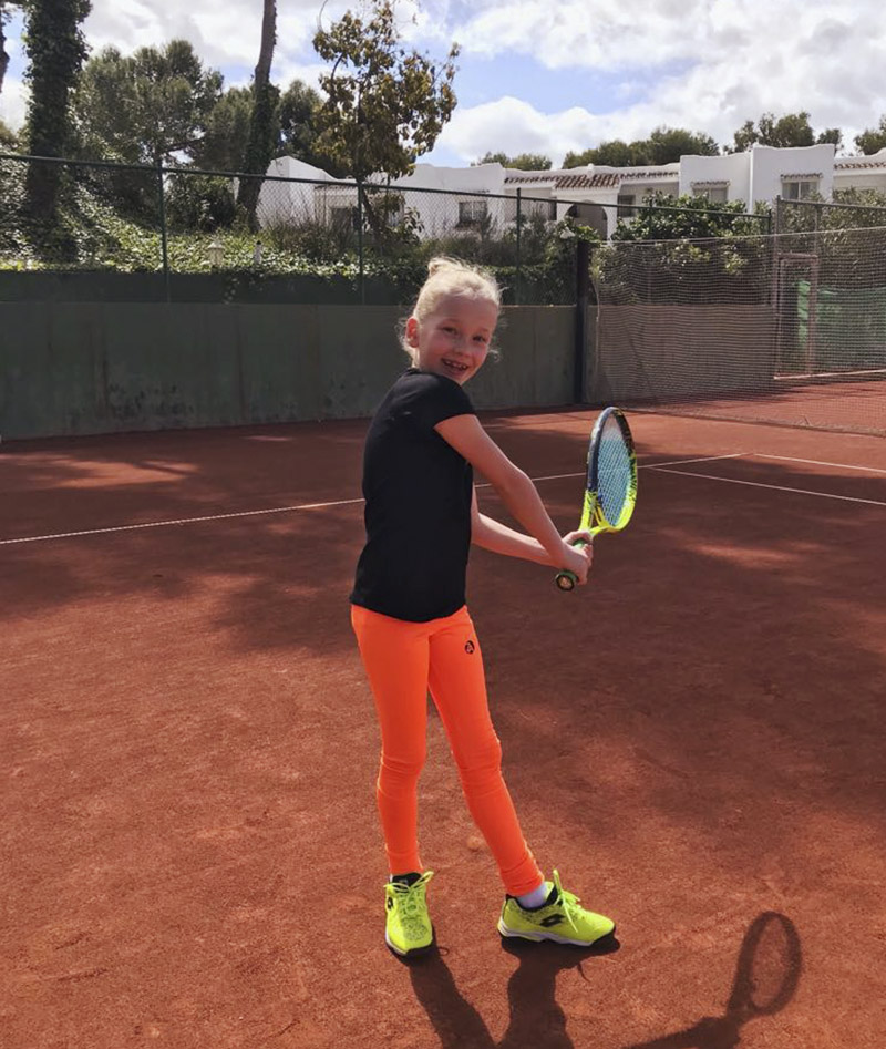 Girls Neon Long Tennis Leggings With Ball Pocket - Zoe Alexander