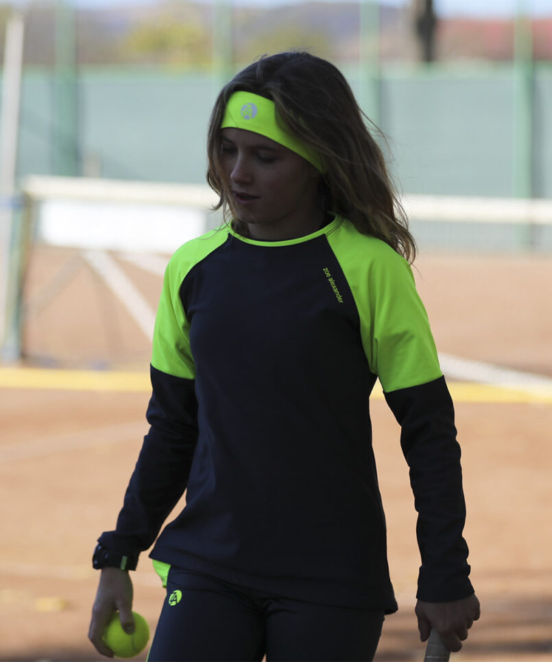 katya long sleeve raglan top for girls tennis by zoe alexander