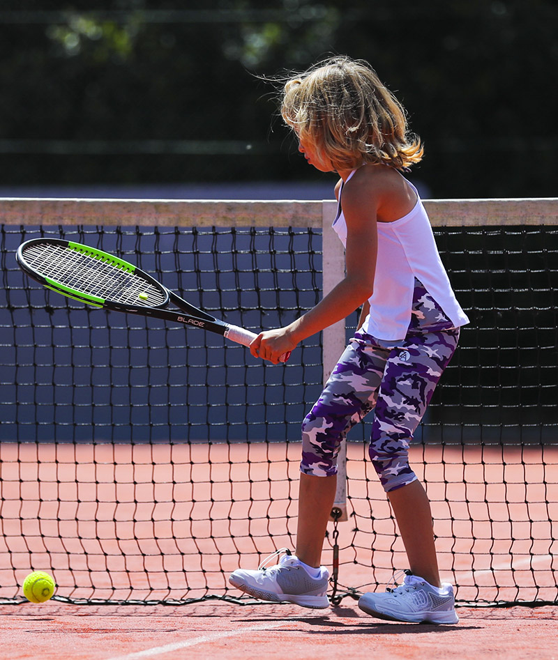 Girls Tennis Cropped Leggings Camo Violet - Zoe Alexander