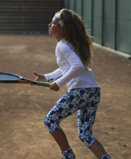girls tennis cropped leggings with ball pocket hex by zoe alexander