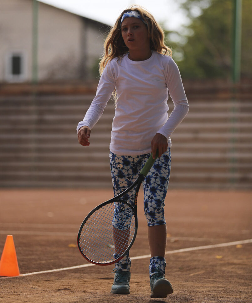 girls tennis cropped leggings with ball pocket hex by zoe alexander