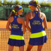 girls tennis dress dayana blue neon yellow zoe alexander
