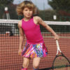 fuchsia simona print girls tennis dress