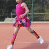 fuchsia simona print girls tennis dress