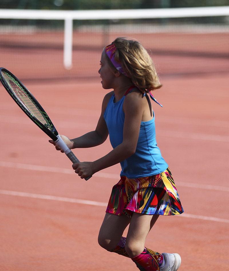 aqua pink simona print girls tennis dress