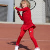 performance girls tennis long leggings with ball pocket zoe alexander