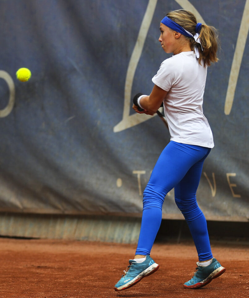 girls tennis performance long leggings with ball pocket zoe alexander