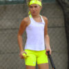 neon yellow tennis shorts with ball pocket by zoe alexander