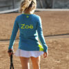 aqua blue long sleeve girls tennis top oceana by zoe alexander
