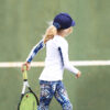 long sleeve white vipa girls tennis top