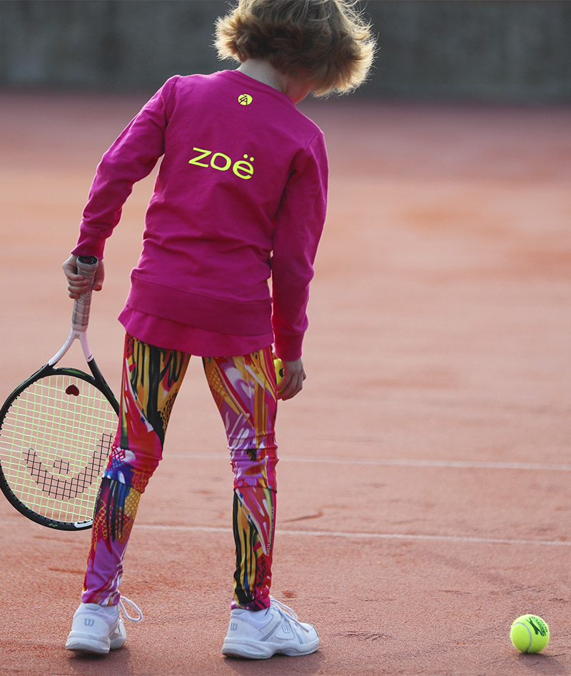 Girls Tennis Long Leggings Pink Simona
