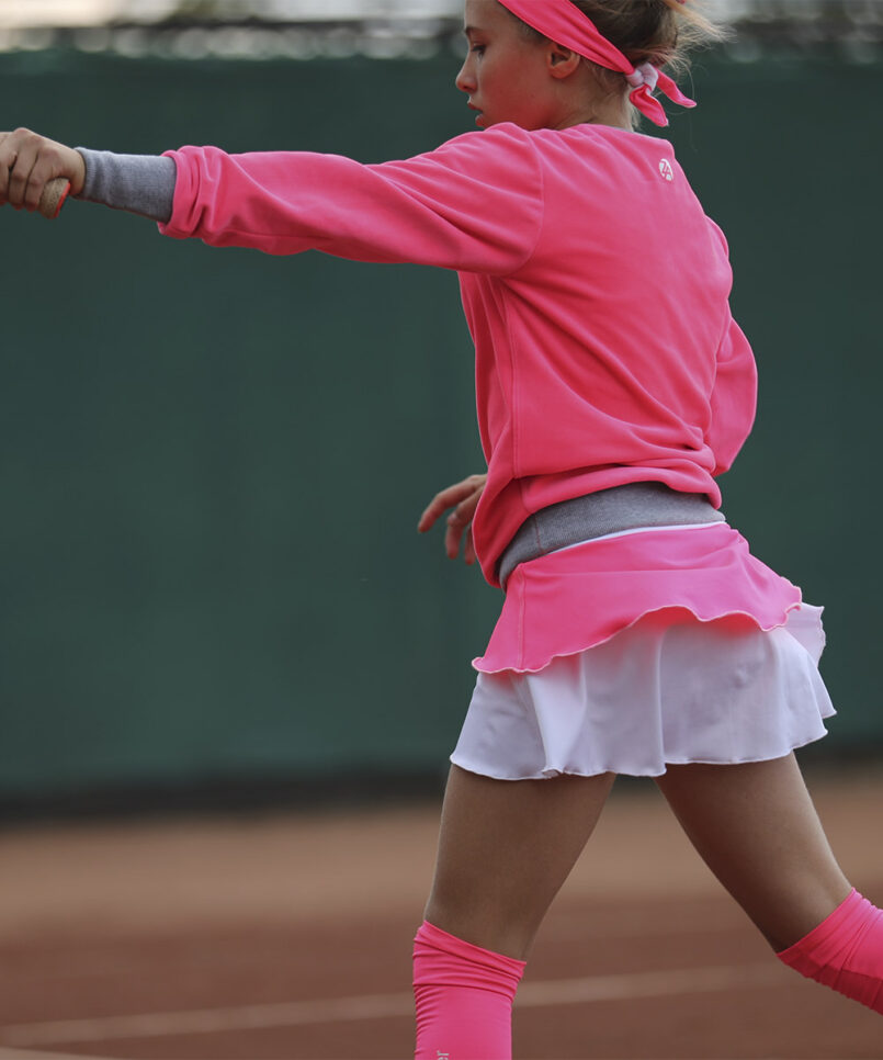 celine pink fleece girls tennis top zoe alexander