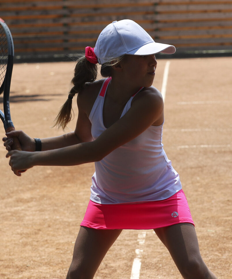 mikaella girls tennis skirt neon with white ball shorts zoe alexander