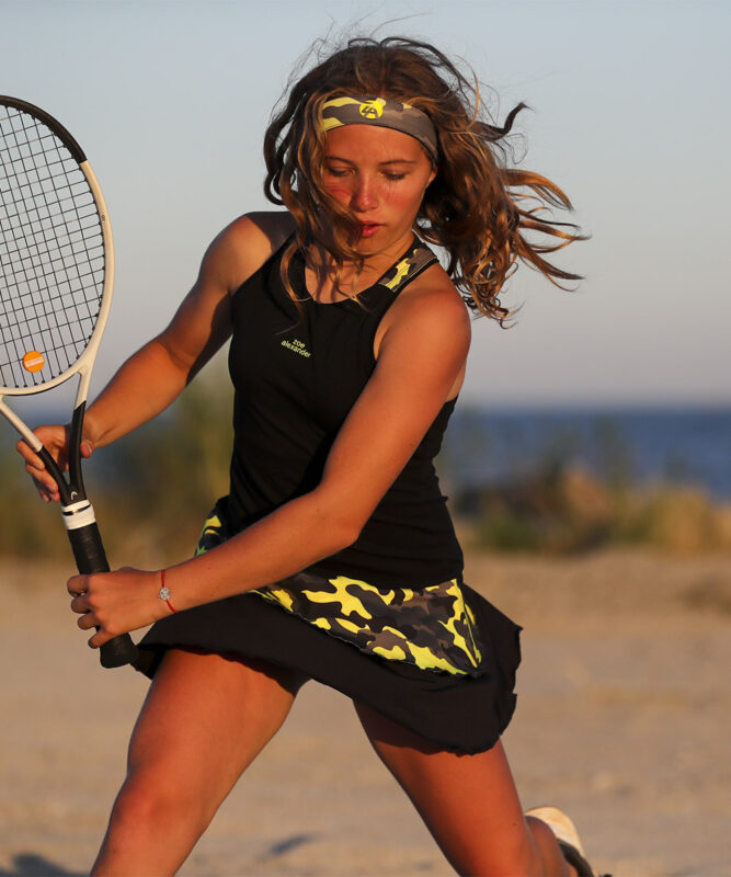 black girls tennis dress camo neon by zoe alexander