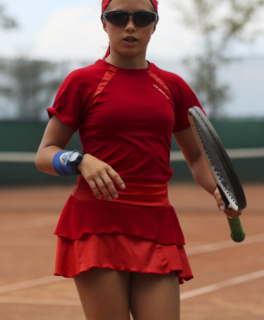 red strawberry layered girls tennis skirt by zoe alexander