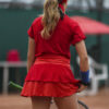 strawberry red layered girls tennis skirt zoe alexander