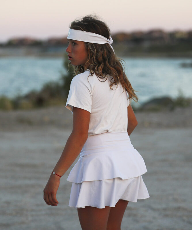 wimbledon white tennis skirt for girls by zoe alexander