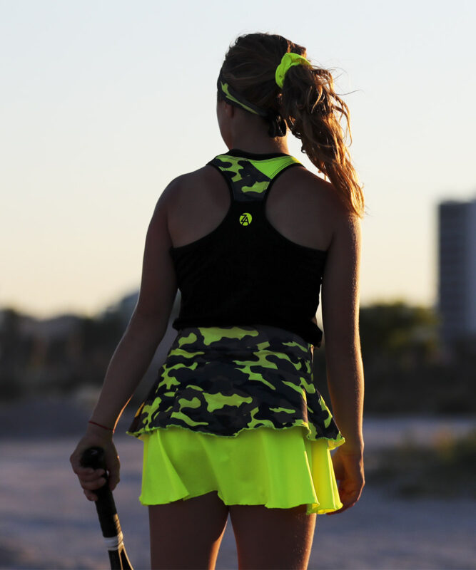 neon camo tank top black vest singlet by zoe alexander