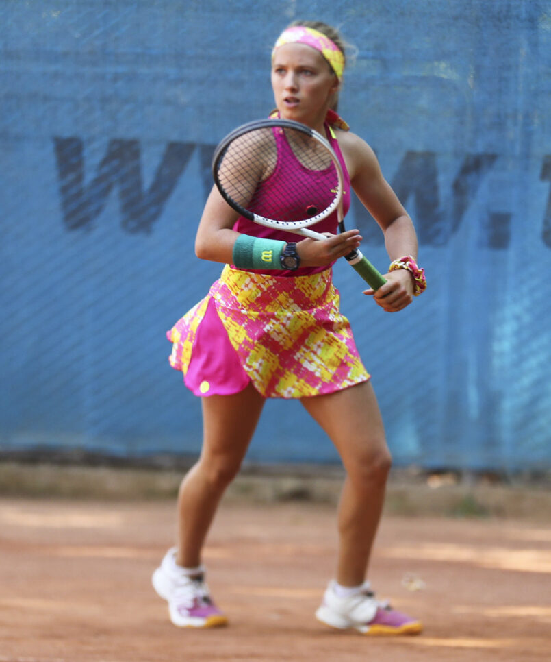 honey print pink girls tennis skirt zoe alexander