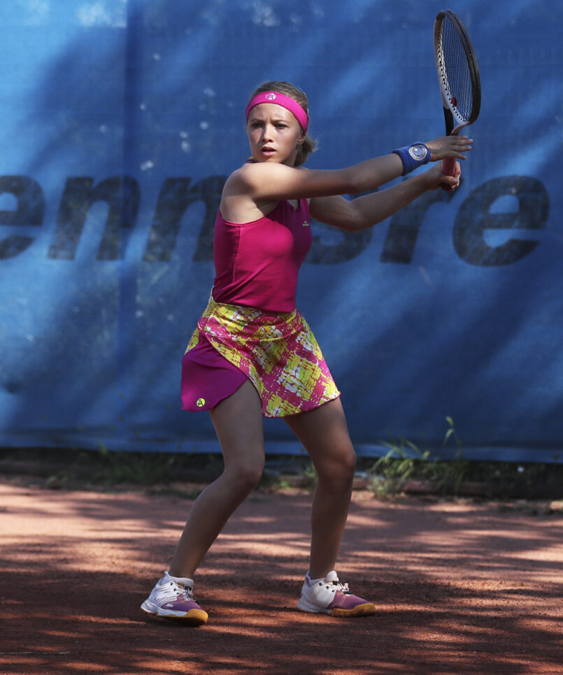 honey print pink girls tennis skirt zoe alexander