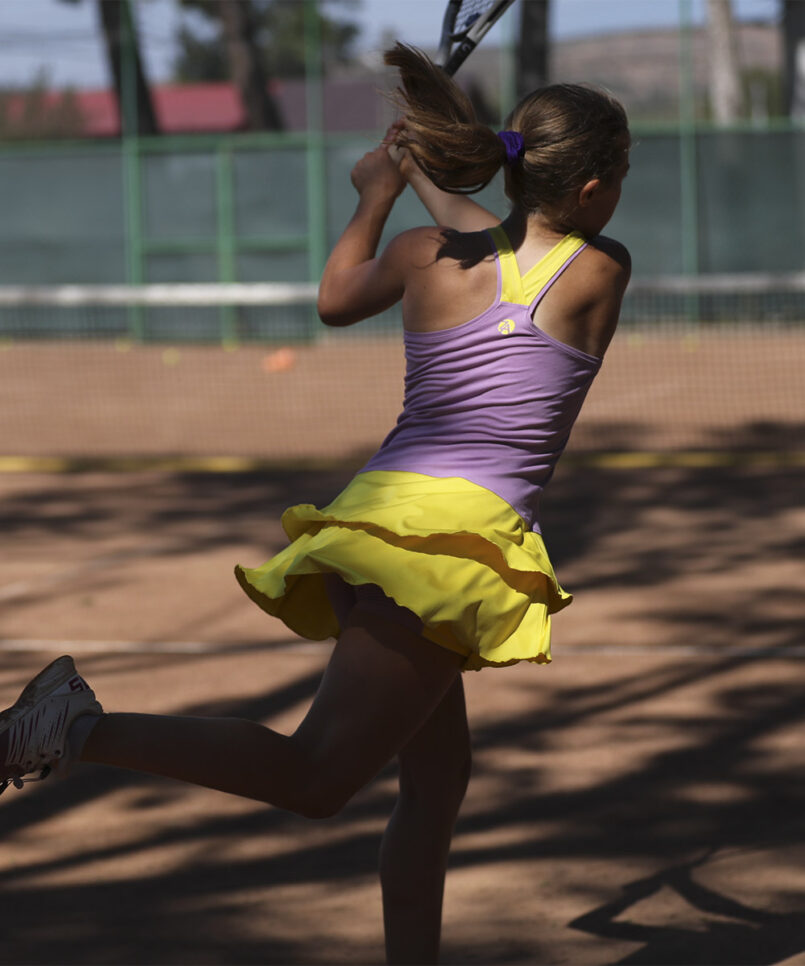 girls tennis dress sorana in lavender and yellow by zoe alexander