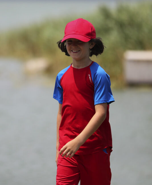 ugo red blue boys tennis outfit zoe alexander